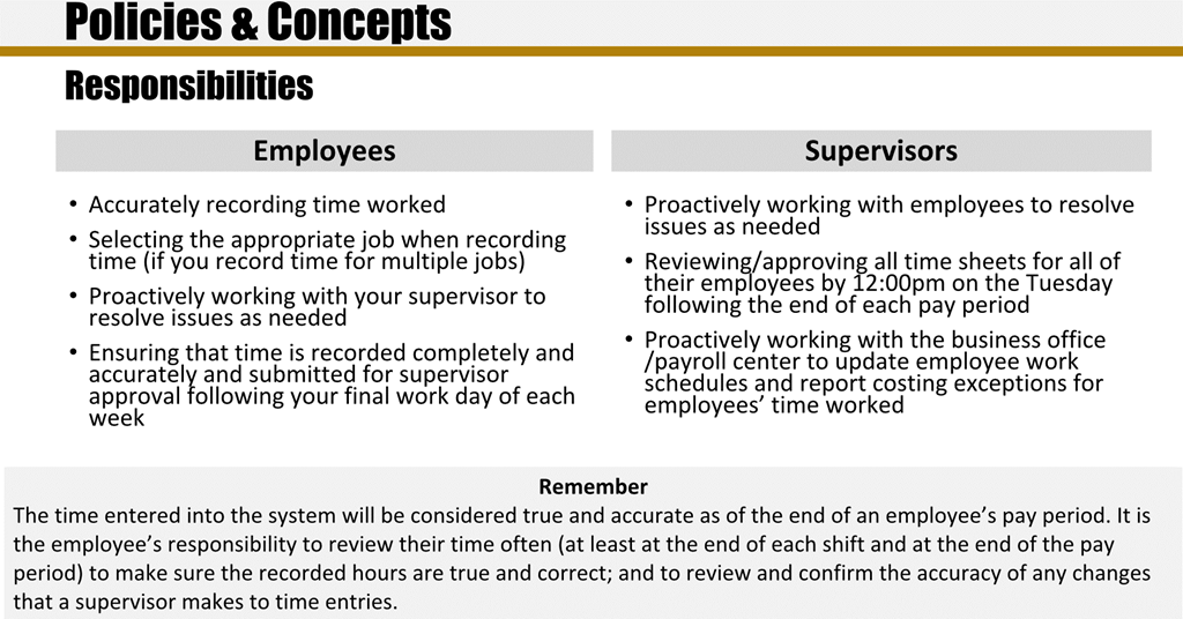 Policies and Concepts